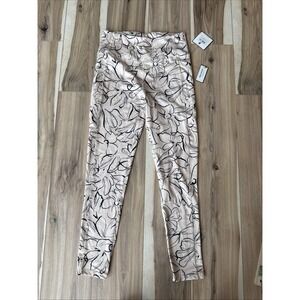 NWT Laundry By Shelli Segal Leggings Size‎ L Black Flowers